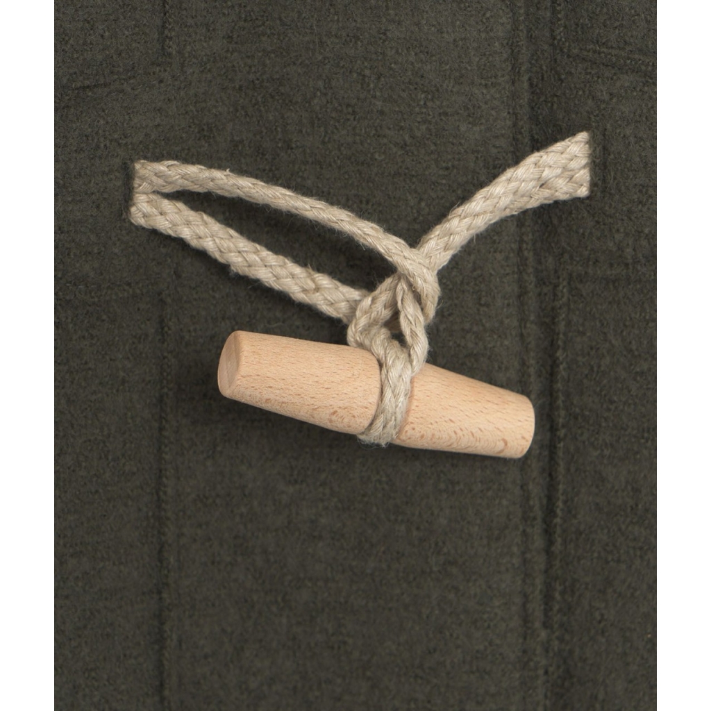 Cappotto in lana con cappuccio verde