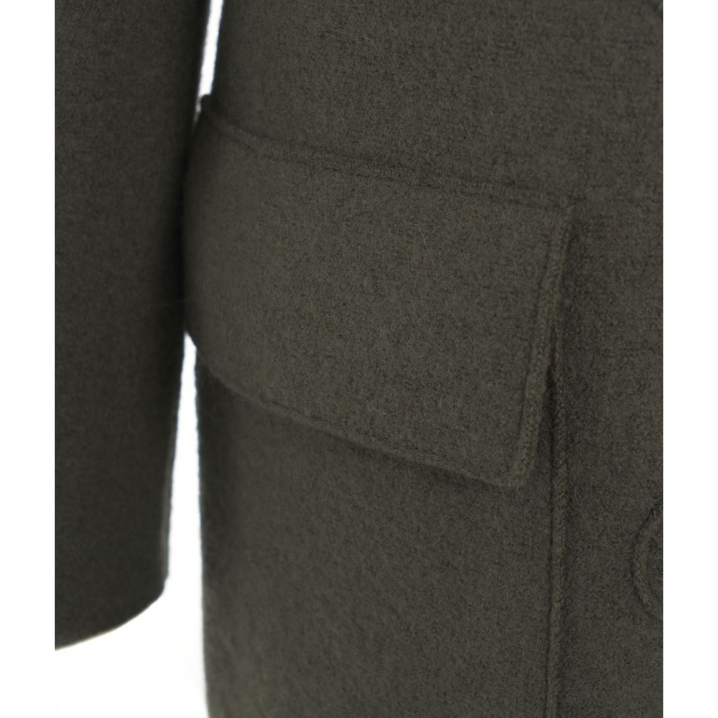 Cappotto in lana con cappuccio verde