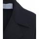 Cappotto con spalle a goccia in lana pressata blu scuro