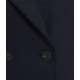 Cappotto con spalle a goccia in lana pressata blu scuro