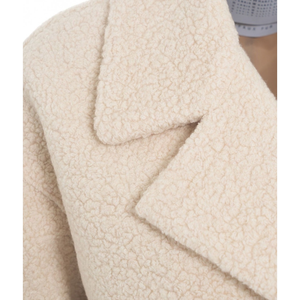 Cappotto in lana ecologica boucl crema