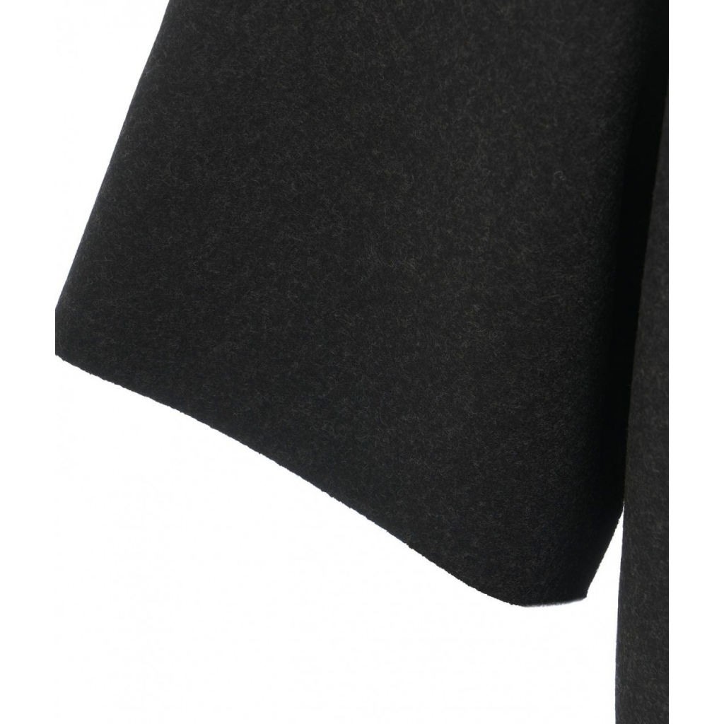 Cappotto kimono in lana pressata grigio scuro