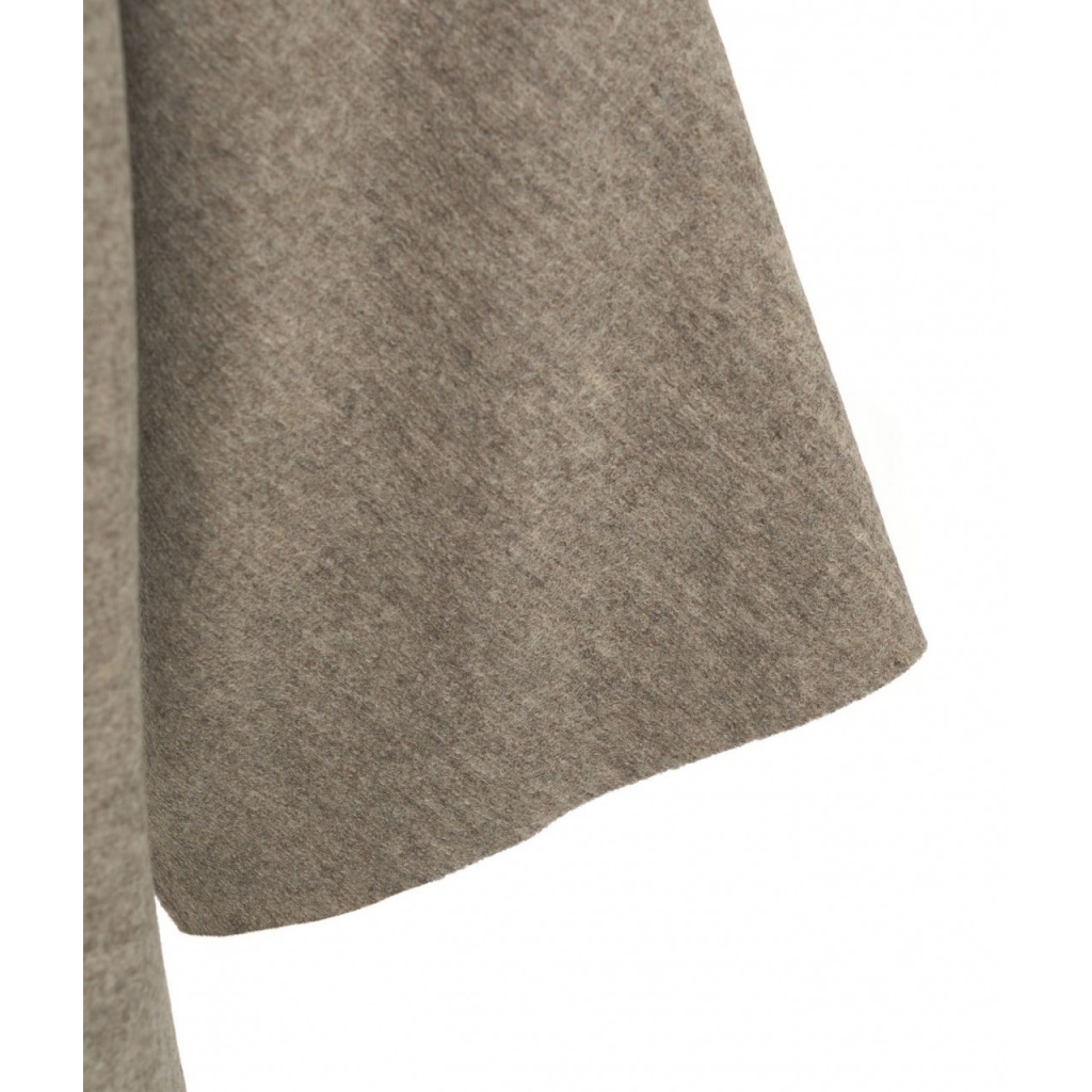 Cappotto kimono in lana pressata beige