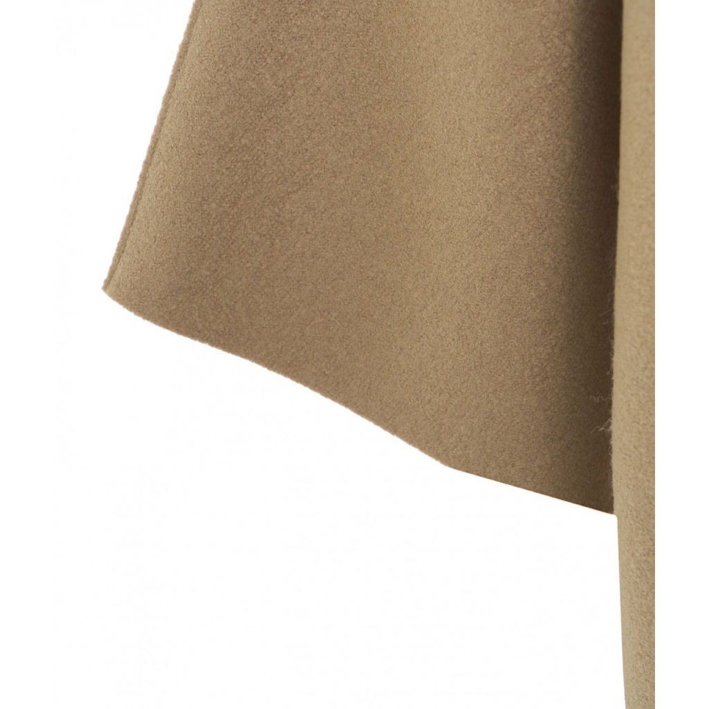 Cappotto kimono in lana pressata marrone chiaro