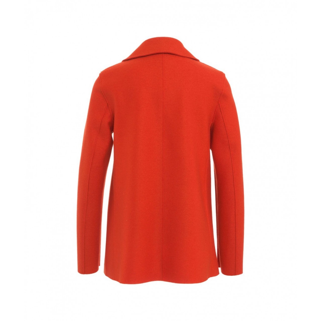 Cappotto doppiopetto in lana pressata arancione