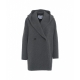 Cappotto in lana ecologica con cappuccio grigio