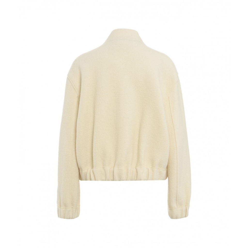 Bomber in lana pressata crema