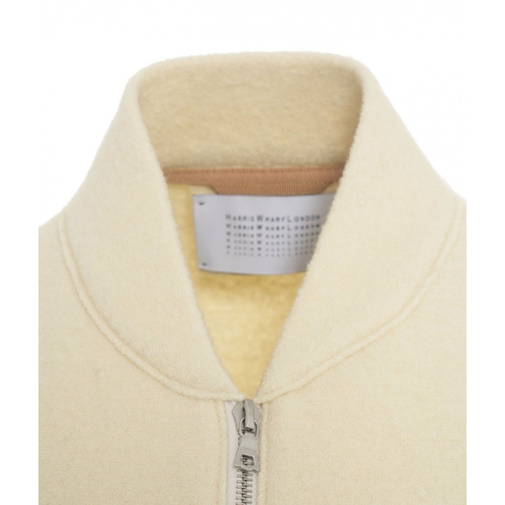 Bomber in lana pressata crema