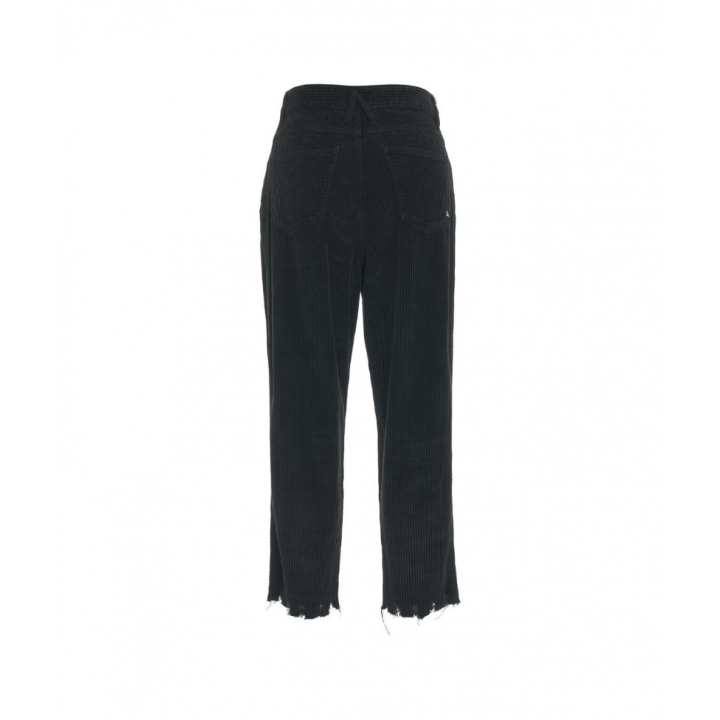 Pantaloni high waist in velluto a coste Lola nero