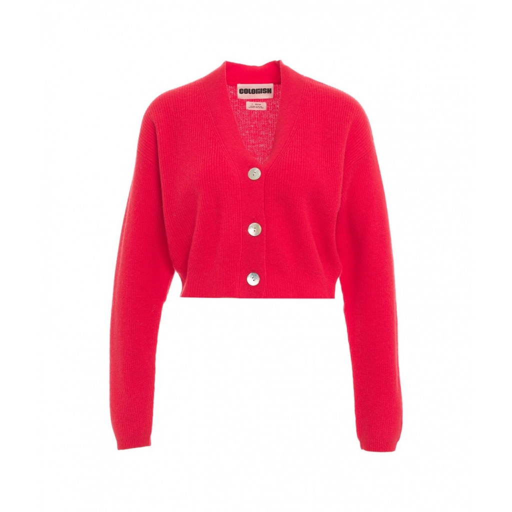 Cardigan a maglia in cashmere rosso
