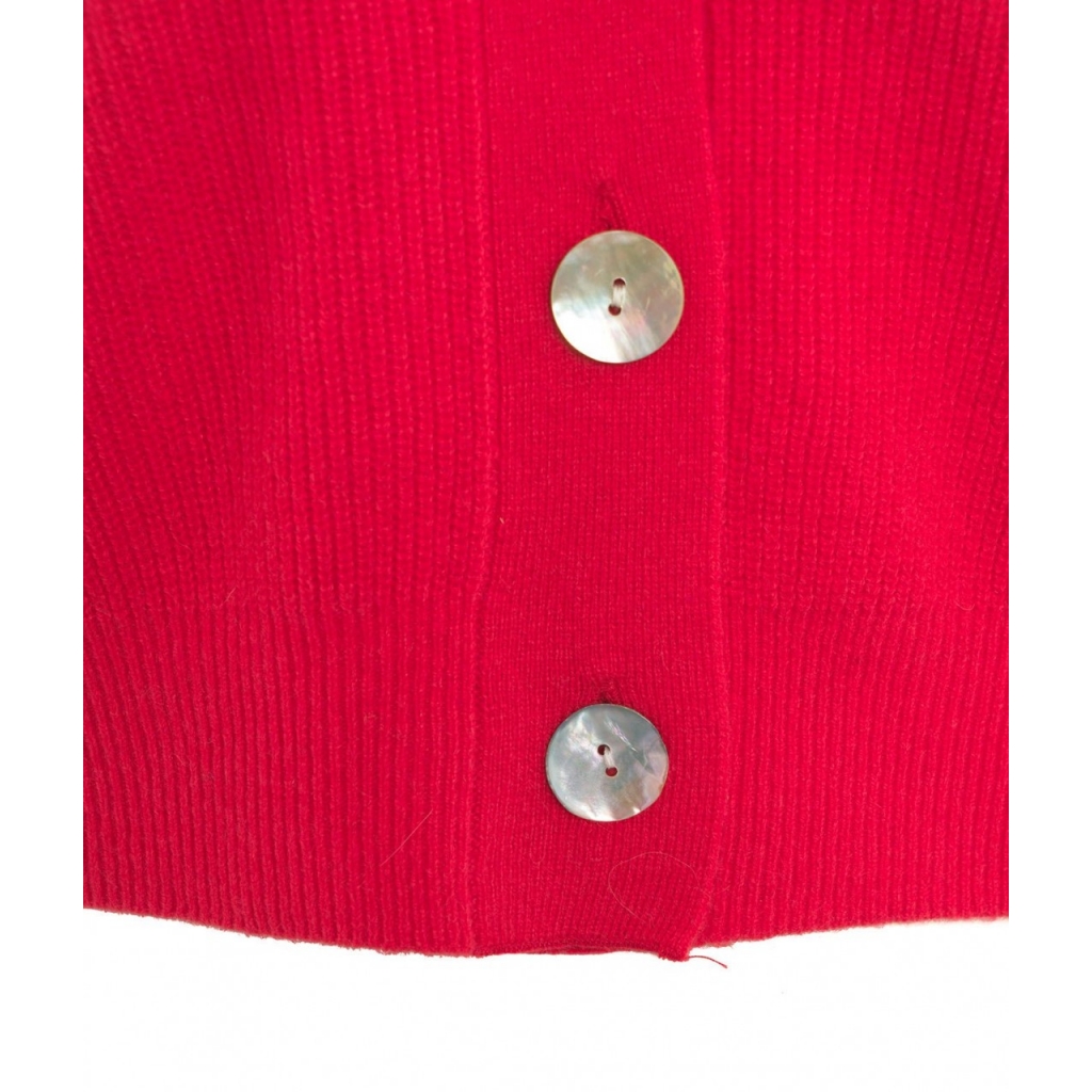 Cardigan a maglia in cashmere rosso