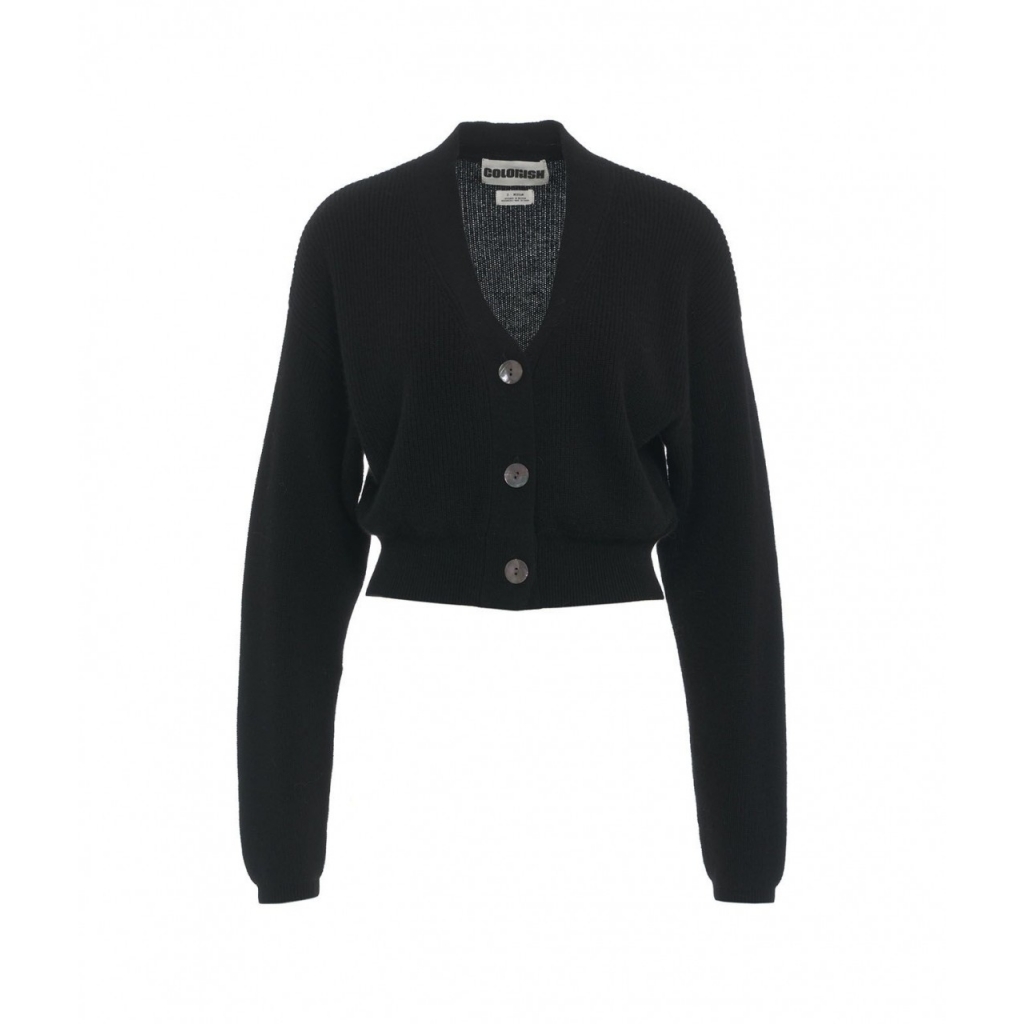 Cardigan a maglia in cashmere nero