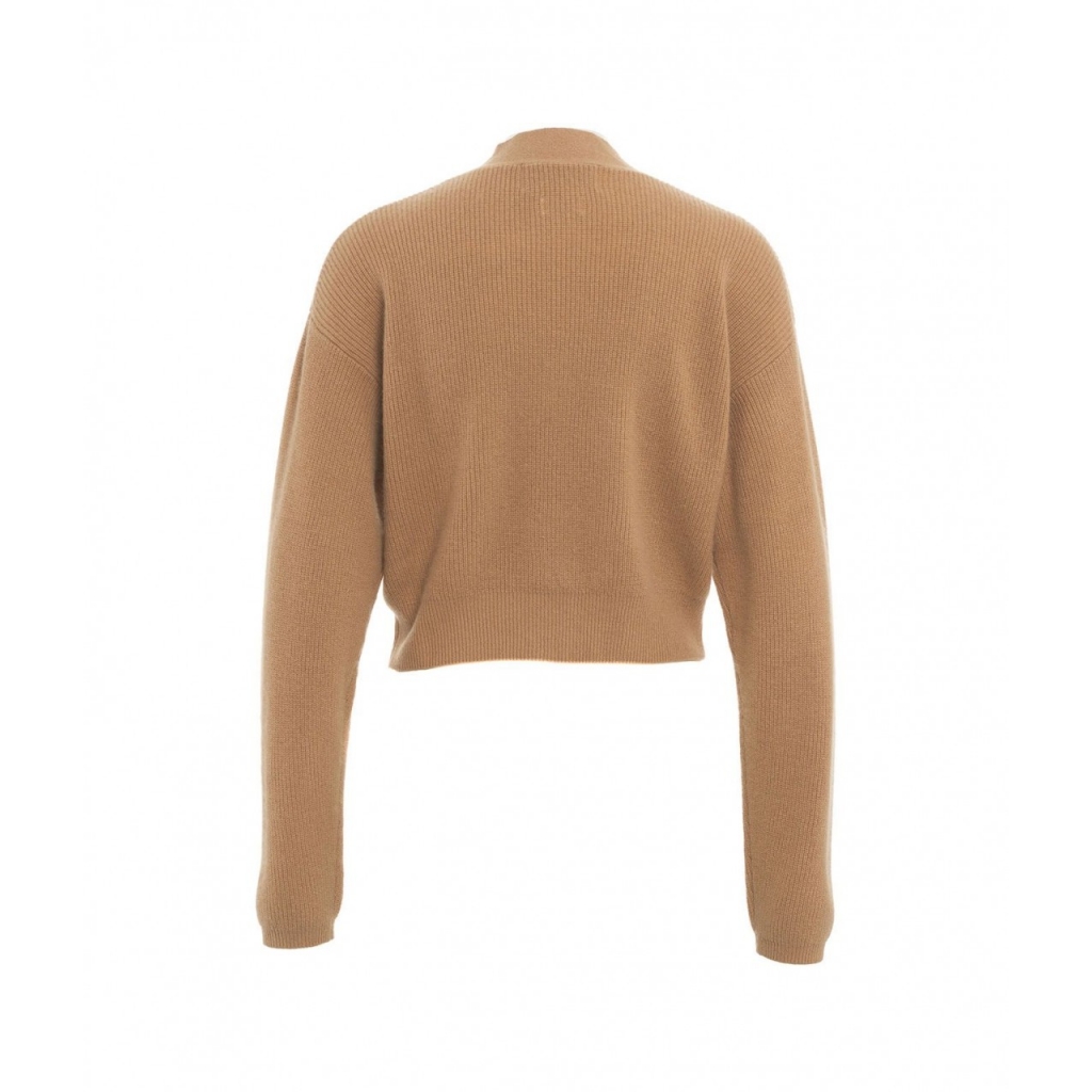 Cardigan a maglia in cashmere marrone chiaro