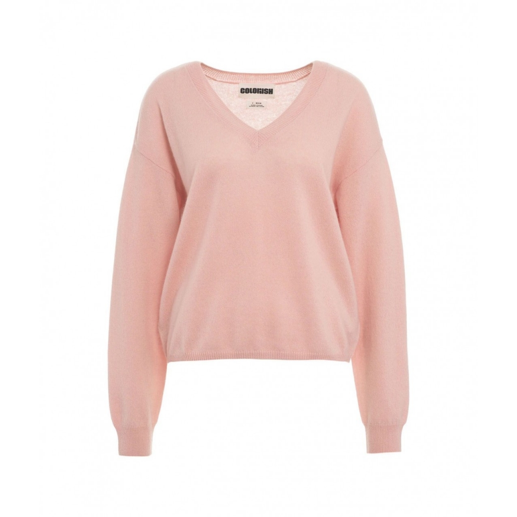 Maglione in cashmere rosa chiaro