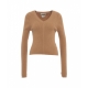 Pullover a maglia in misto cotone marrone chiaro