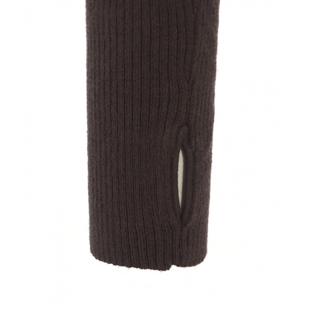 Pullover a maglia in misto cotone marrone scuro