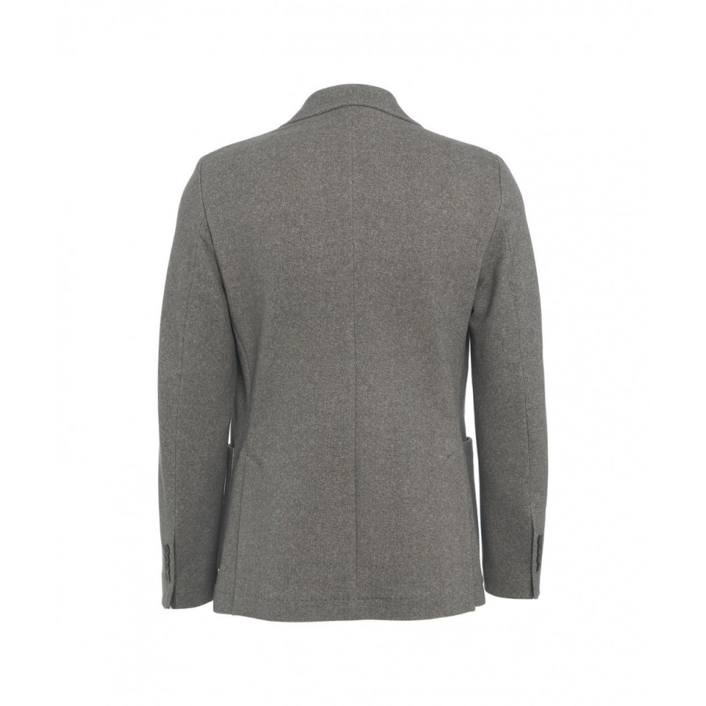 Blazer monopetto a spina di pesce grigio