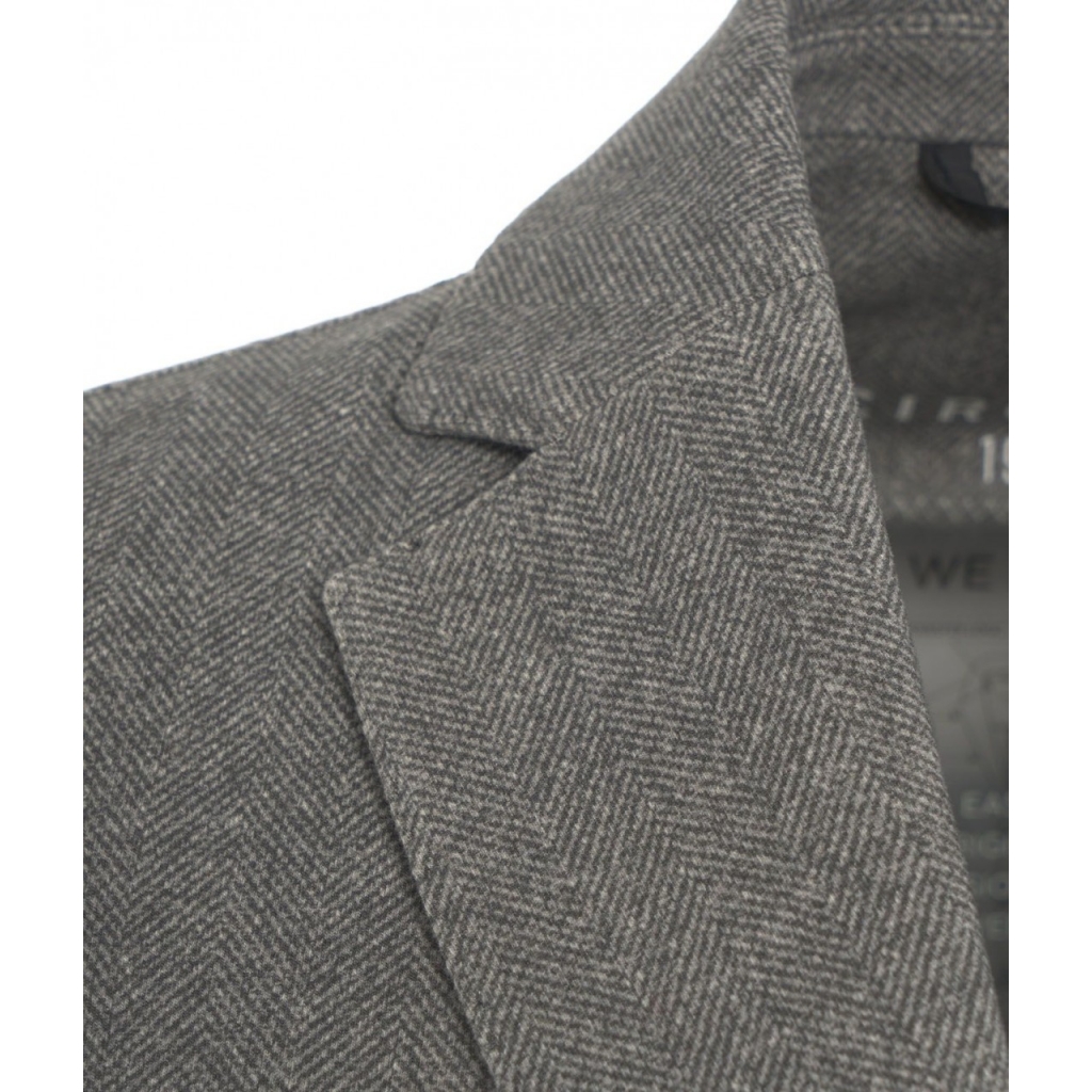 Blazer monopetto a spina di pesce grigio
