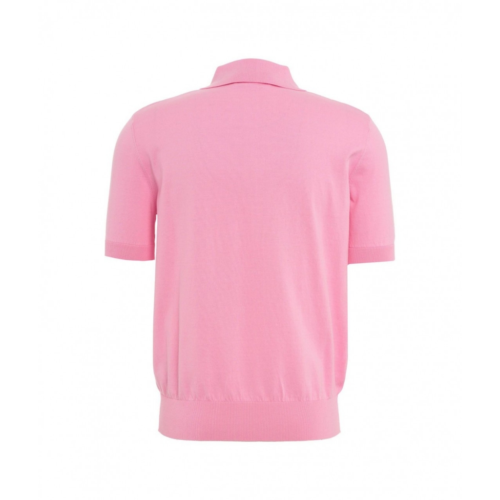 Polo in maglia rosa