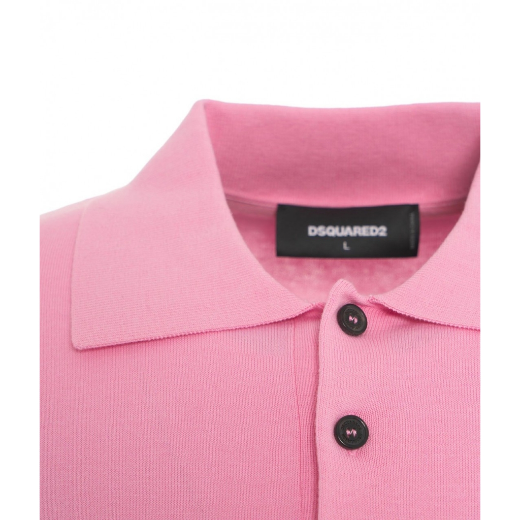 Polo in maglia rosa