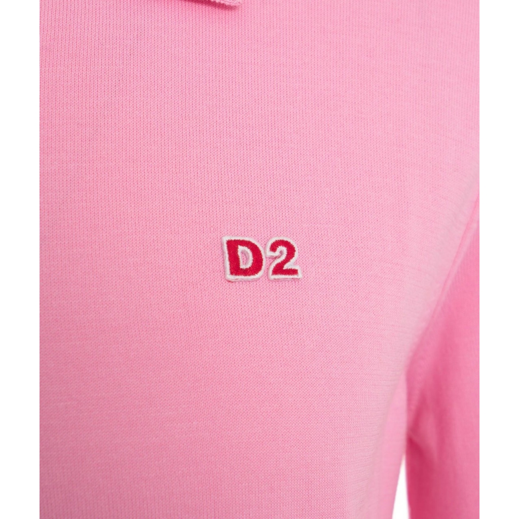 Polo in maglia rosa