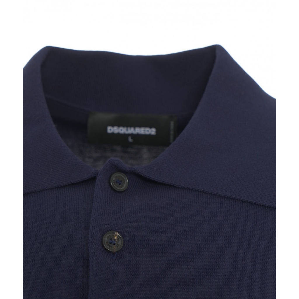 Polo in maglia blu scuro