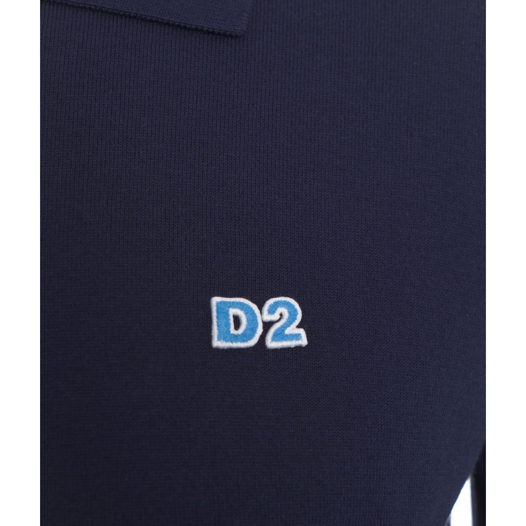 Polo in maglia blu scuro