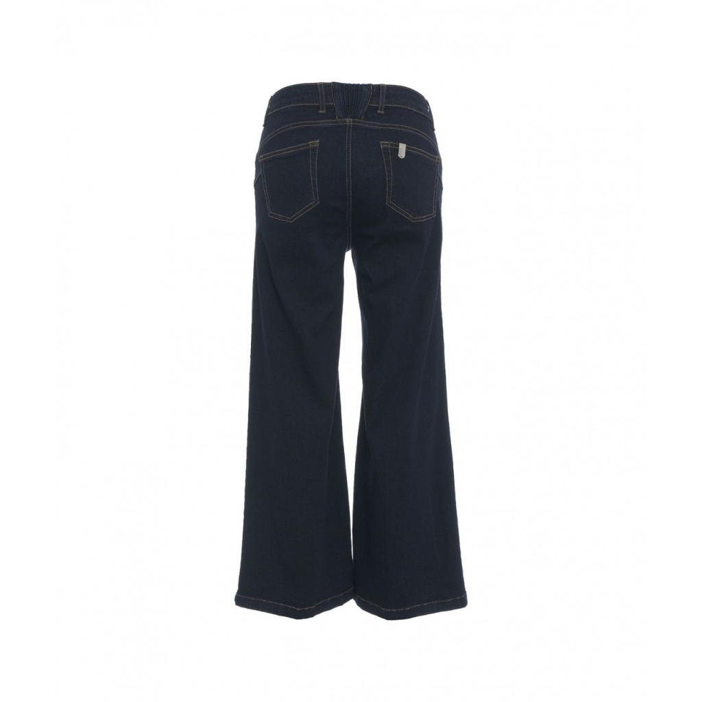 Straight cropped jeans blu scuro