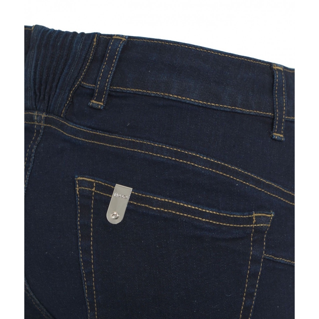 Straight cropped jeans blu scuro