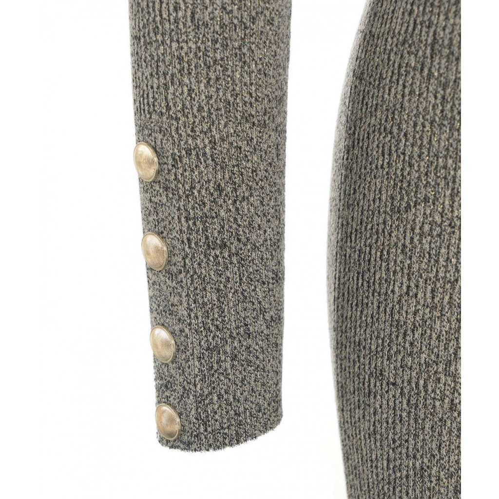Abito in maglia con finitura glitterata grigio