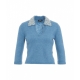 Maglione con colletto in perline azzurro