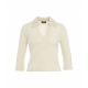 Maglione con colletto in perline bianco