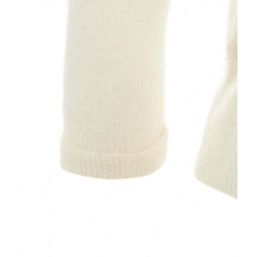 Maglione con colletto in perline bianco
