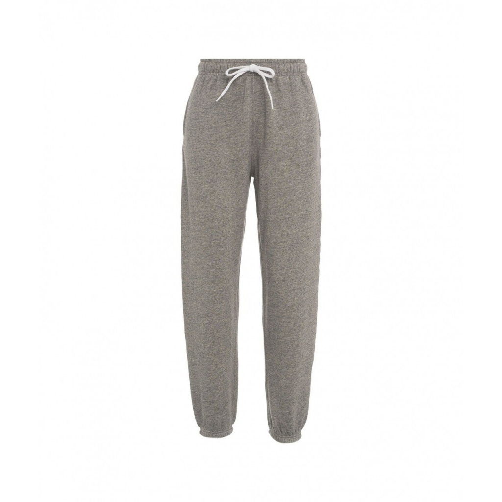 Joggers con logo ricamato grigio chiaro