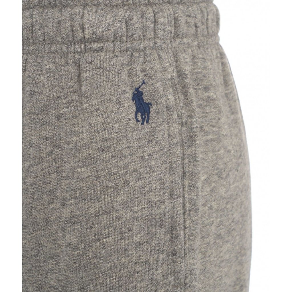 Joggers con logo ricamato grigio chiaro