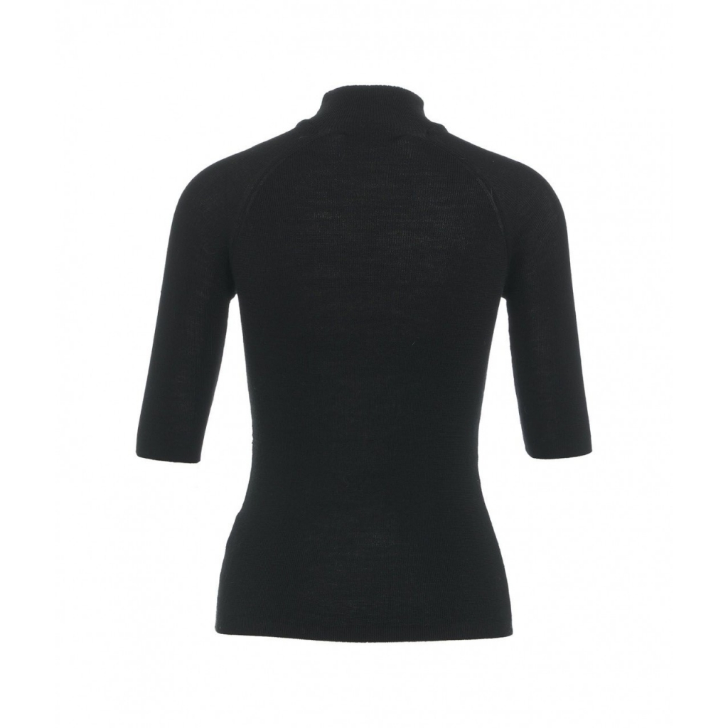 Maglione dolcevita in merino nero