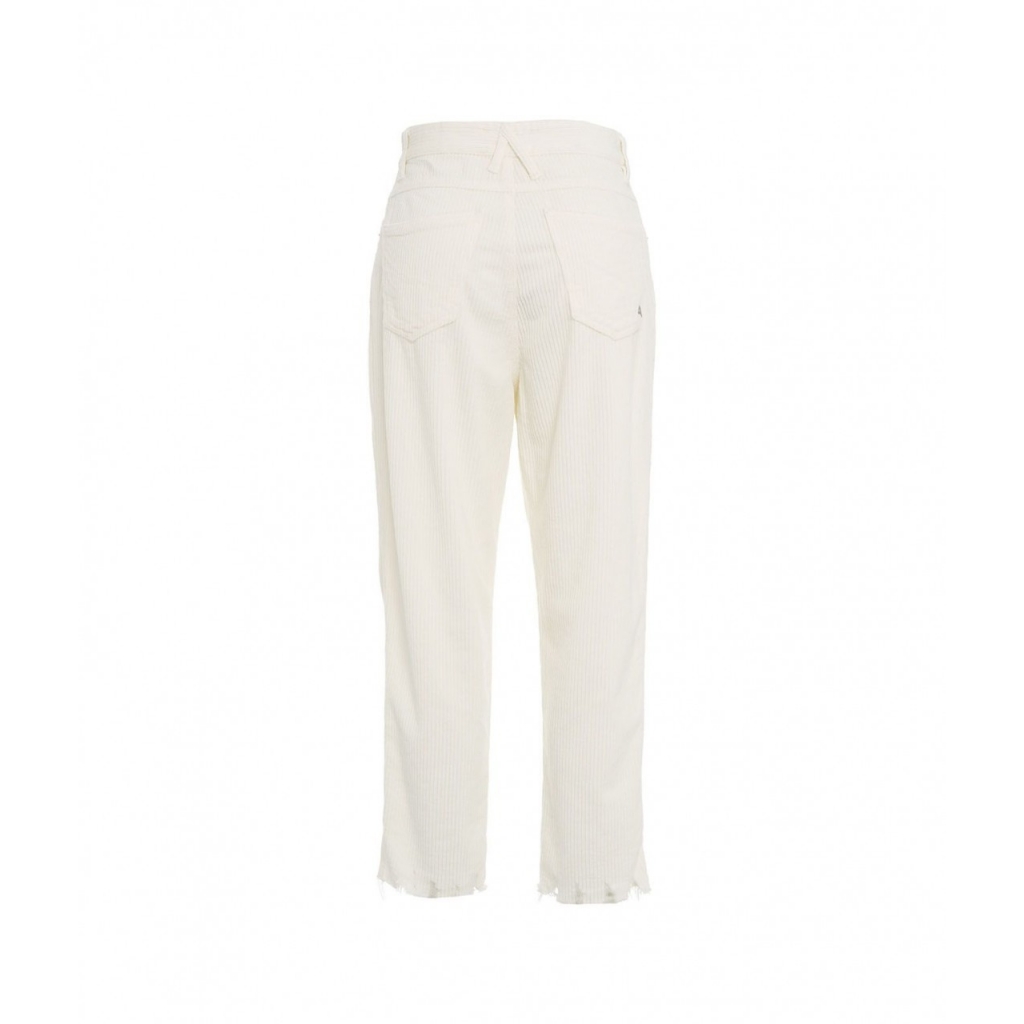Pantaloni super high waist in velluto a coste Lola crema
