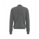 Maglione in merino con colletto a polo grigio