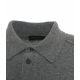 Maglione in merino con colletto a polo grigio