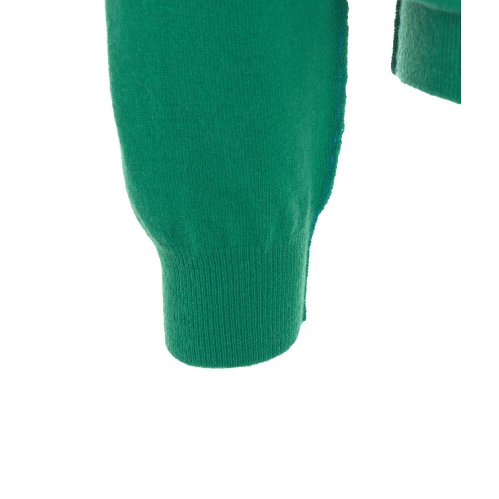 Maglione in merino con colletto a polo verde