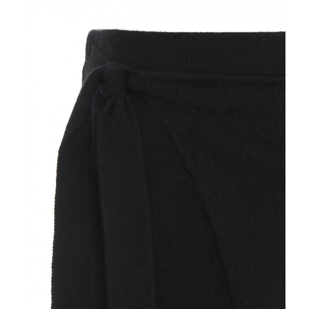 Gonna in cashmere a portafoglio nero