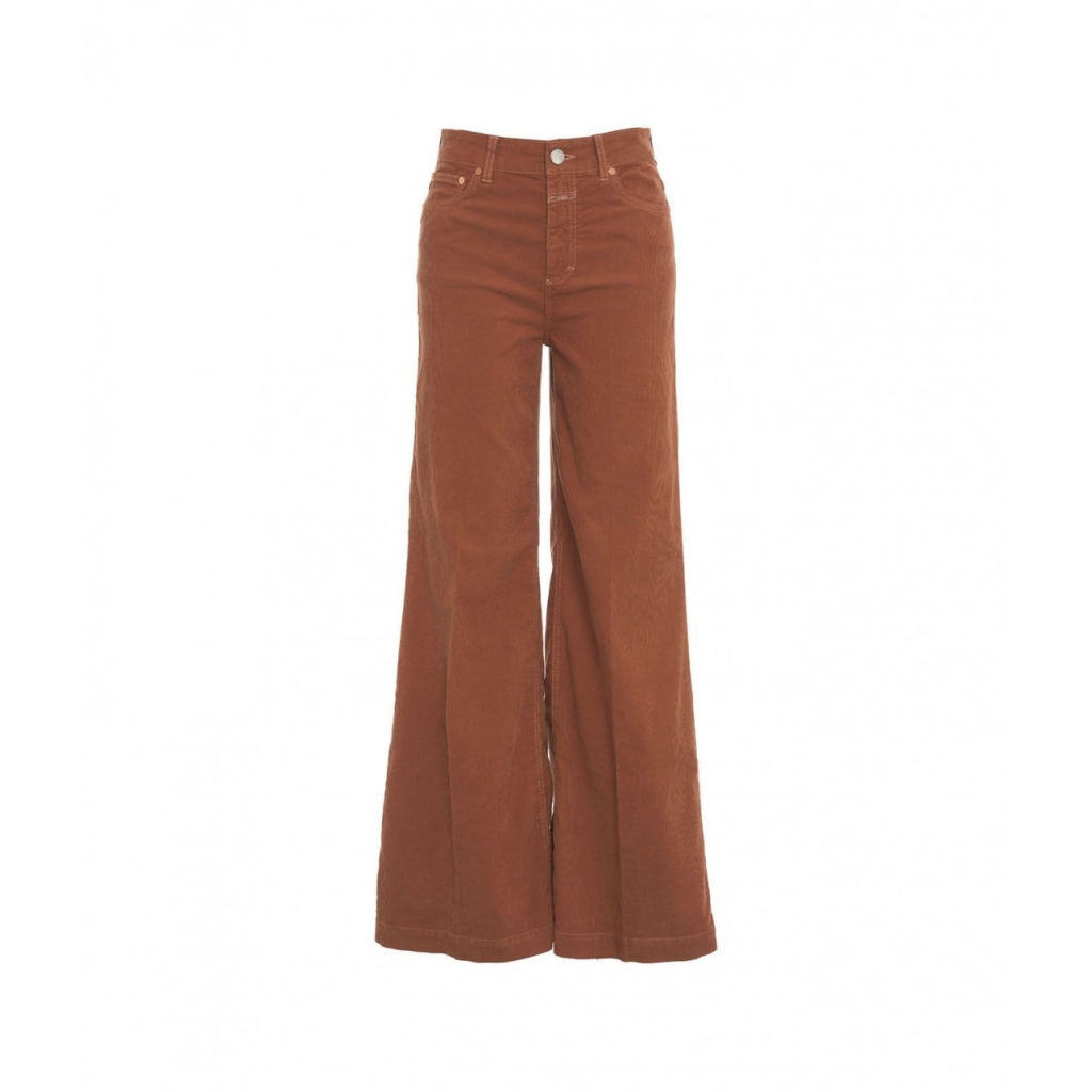 Pantaloni wide leg in velluto a coste Glow-Up marrone
