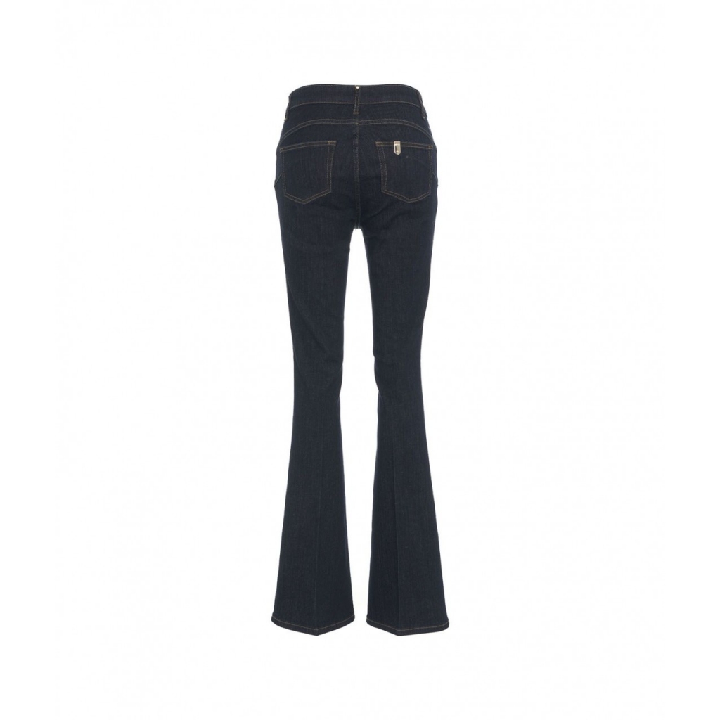Jeans flare a vita alta Beat blu scuro