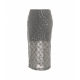 Gonna in pizzo con paillettes grigio scuro