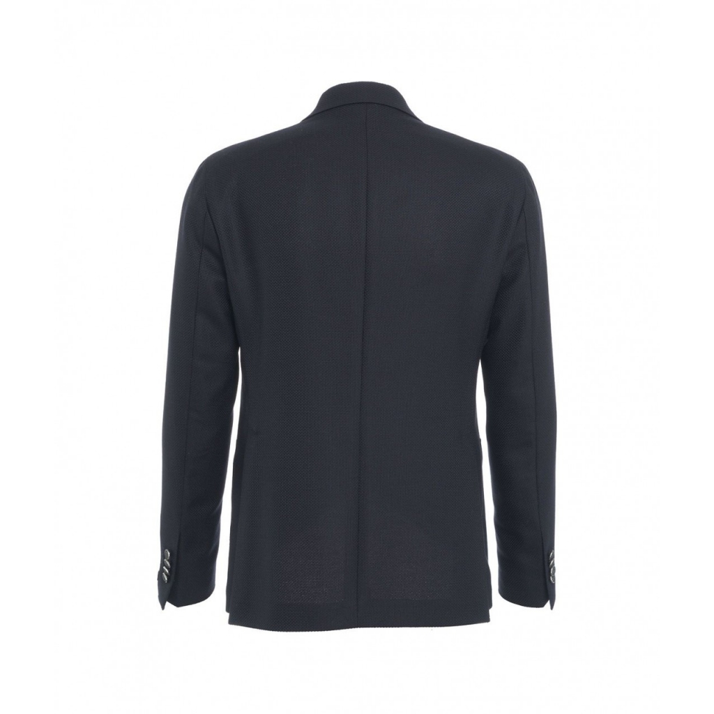Blazer doppiopetto in lana vergine blu scuro