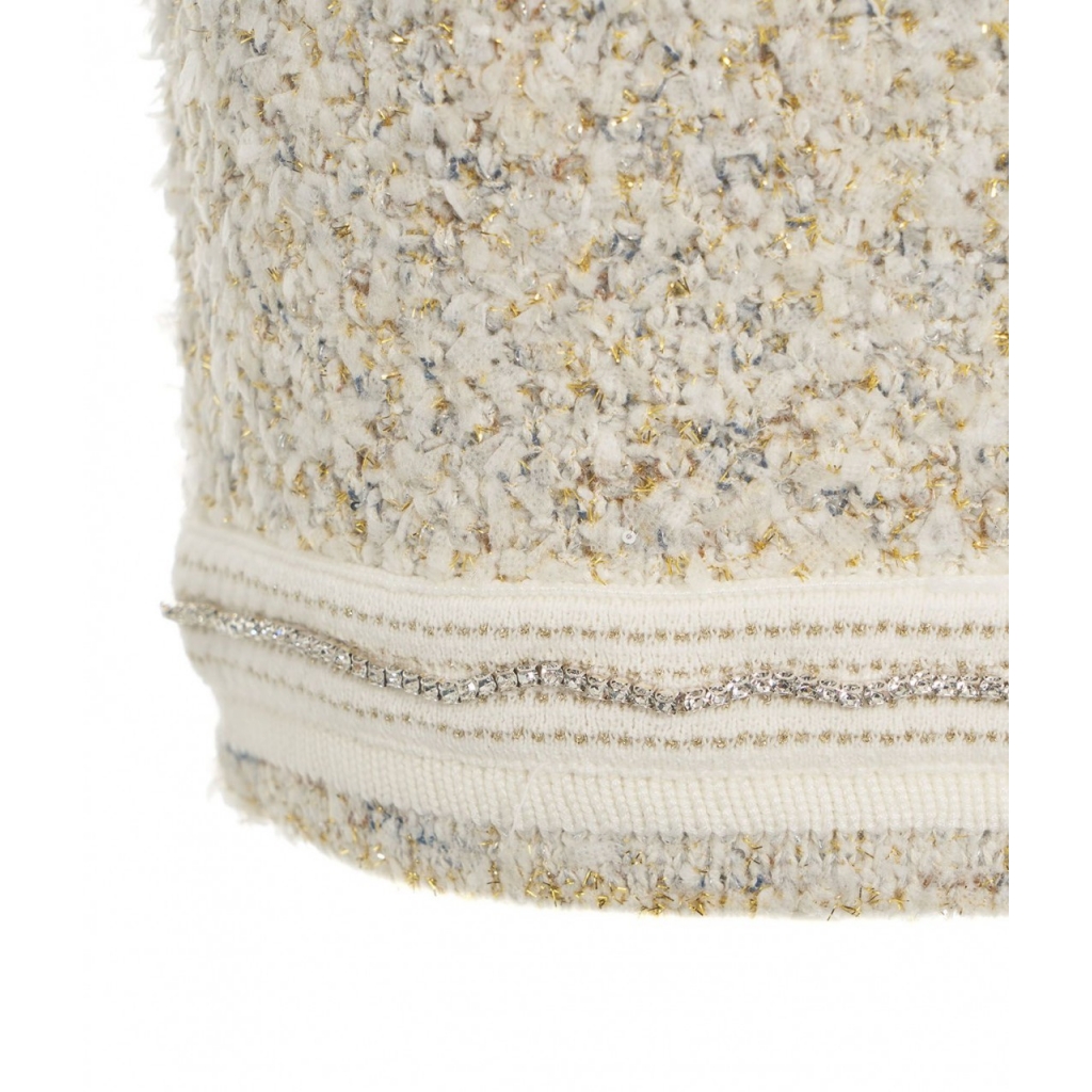 Minigonna con glitter crema