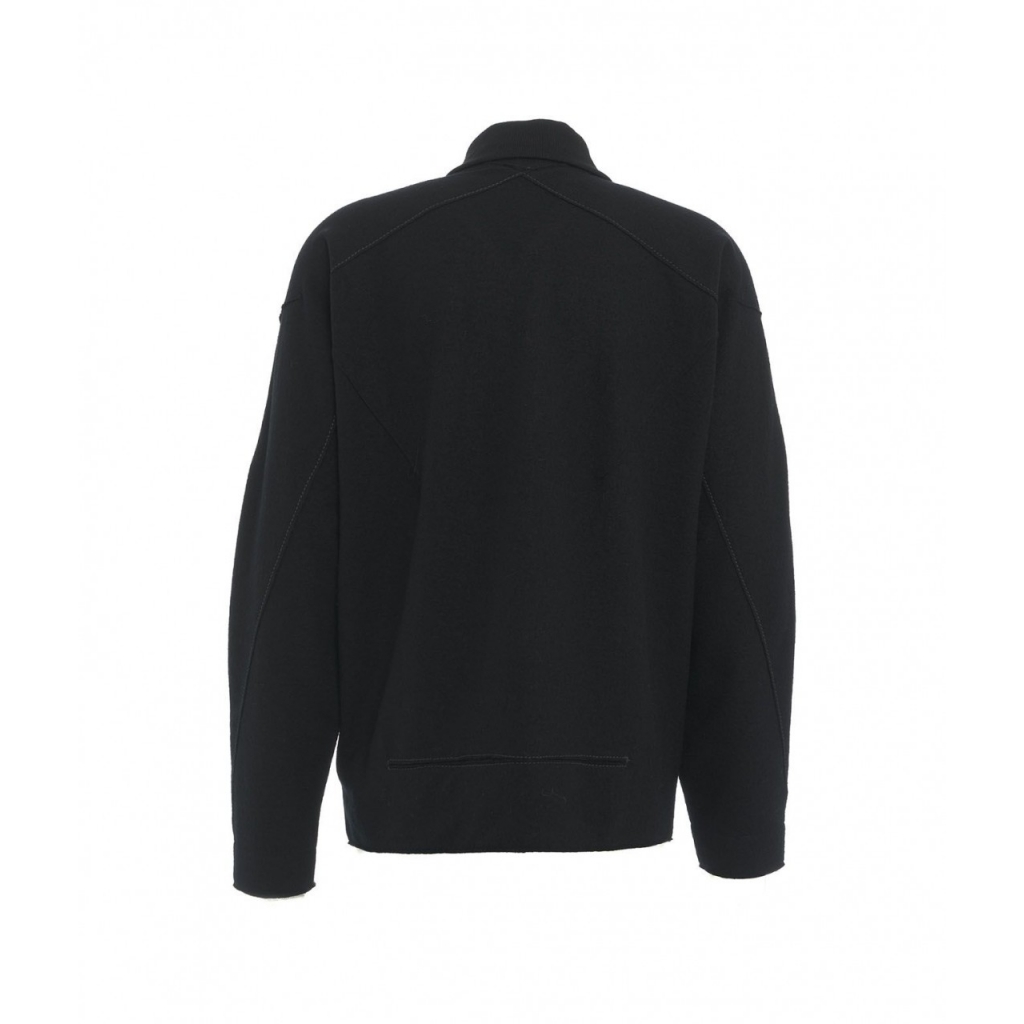 Cardigan con collo alto in lana vergine nero
