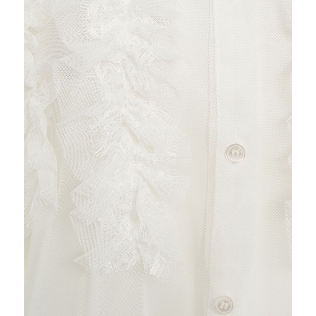 Camicia in mesh con rouges e sottoveste bianco