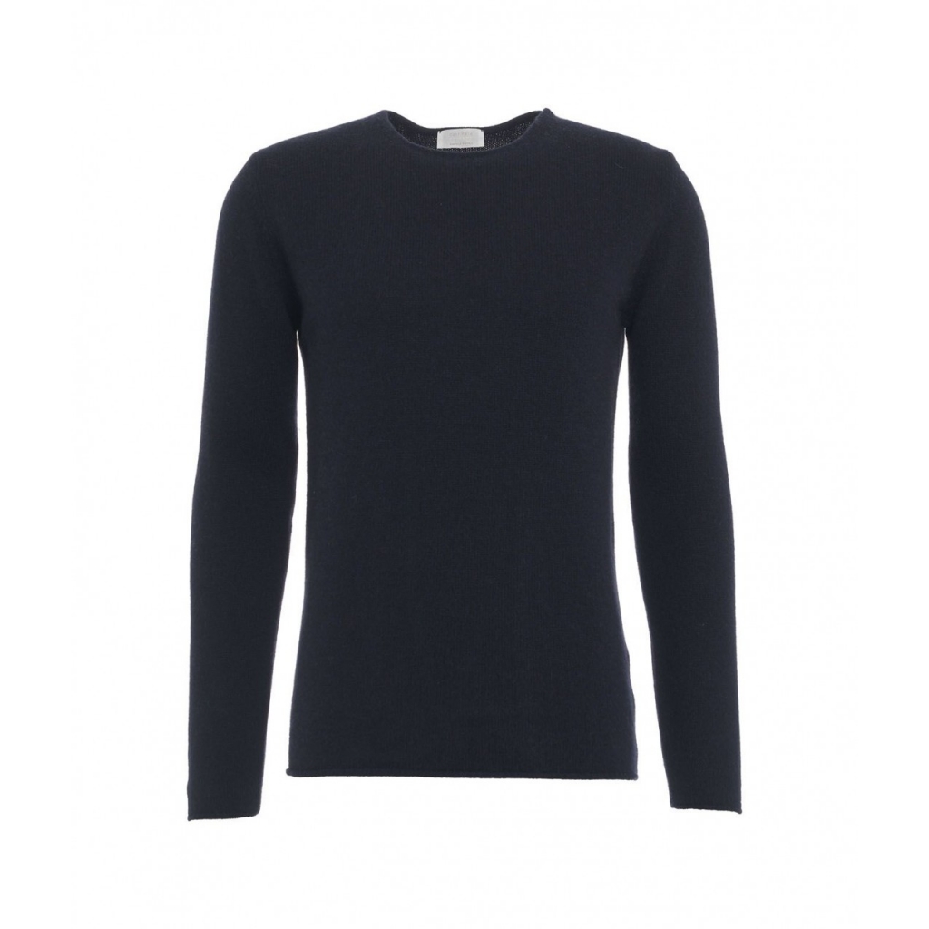 Maglia in upcycled cashmere blu scuro