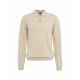 Maglione in merino con colletto a polo crema